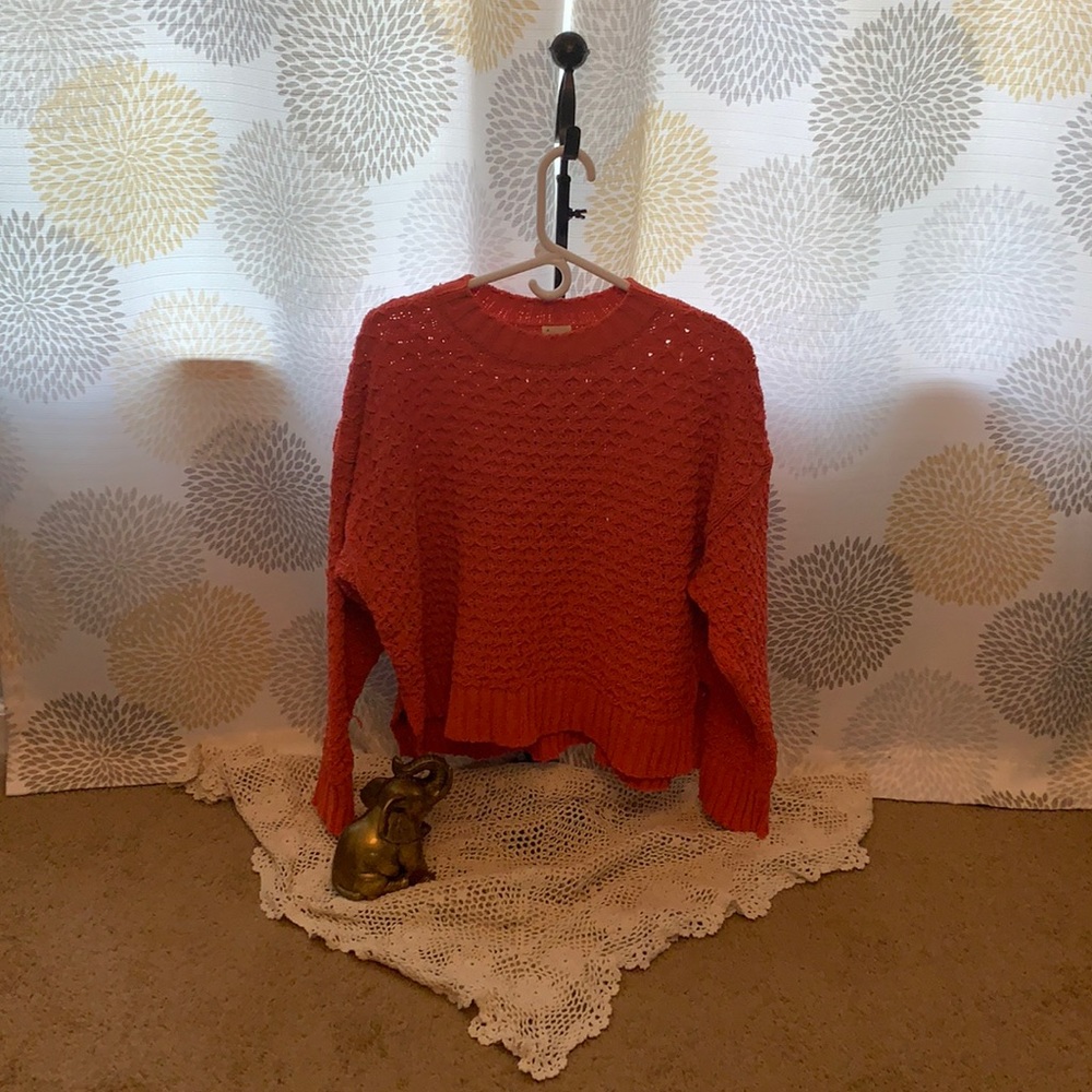 Large Coral Chunky Knit Sweater